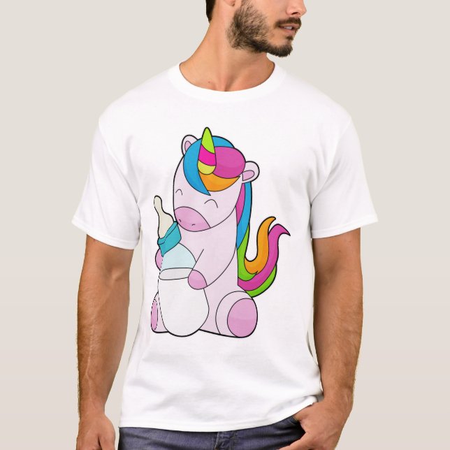 Unicorn Mjölk flaska T Shirt (Framsida)