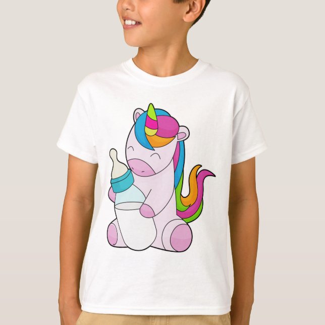 Unicorn Mjölk flaska T Shirt (Framsida)