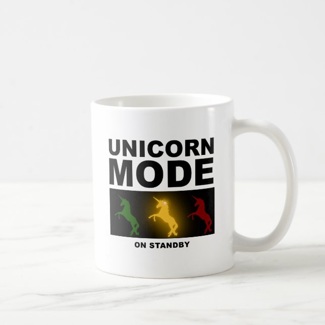 Unicorn Mode Standby Funny Mug Kaffemugg (Höger)