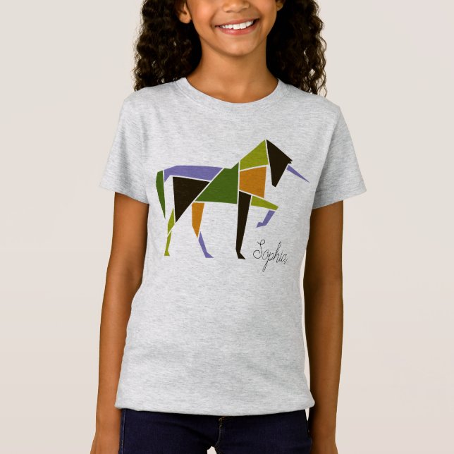 Unicorn - Modern Abstrakt Elegant Personalize T Shirt (Framsida)