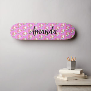 Unicorn mönster mini skateboard bräda 18,5 cm