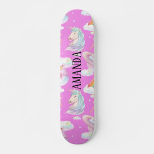 Unicorn mönster mini skateboard bräda 18,5 cm