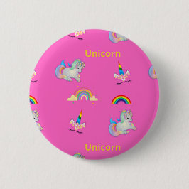 Unicorn mönster på rosa knapp