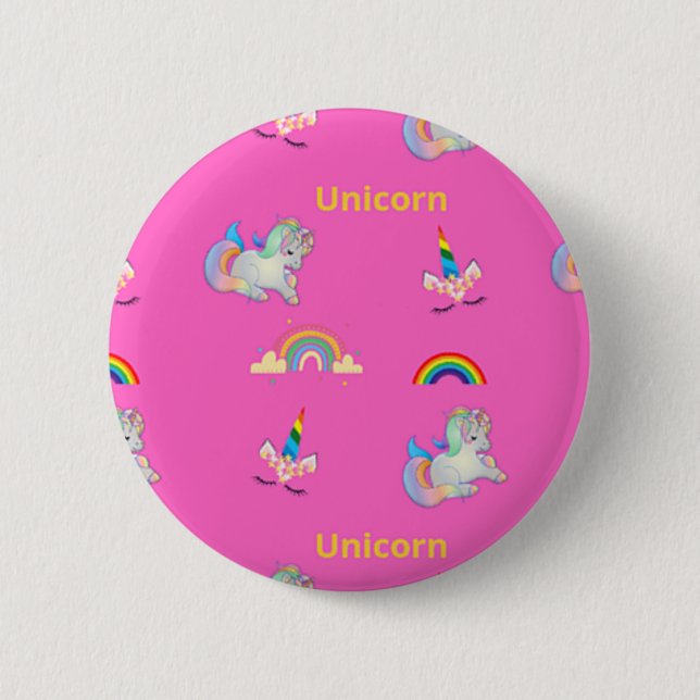 Unicorn mönster på rosa knapp (Framsida)