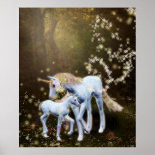 Unicorn mor och Baby Poster