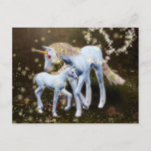 Unicorn mor och Baby Vykort