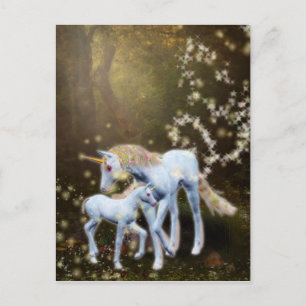 Unicorn mor och Baby Vykort