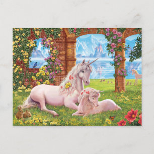 Unicorn Mor och Foal Vykort