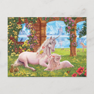 Unicorn Mor och Foal Vykort