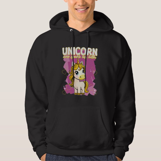 Unicorn more Gnistra less Bitter Unicorn Hoodie (Framsida)