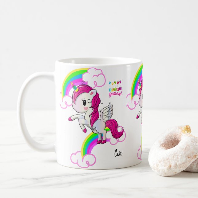 Unicorn Mugg Grattis på födelsedagen Mugg (Med munk)