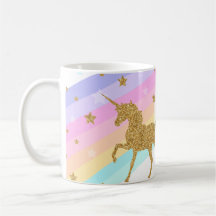 Unicorn Mugg , Rosa & Guld 11oz Classic Mugg