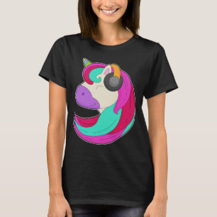 Unicorn Musician Headphone Music T Shirt