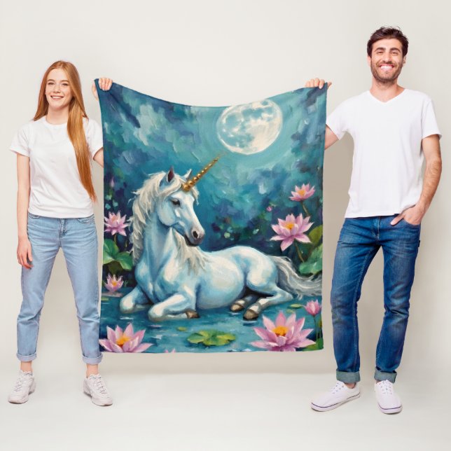 Unicorn Mystic Garden Fleecefilt (På plats)