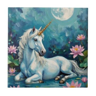 Unicorn Mystic Garden Kakelplatta