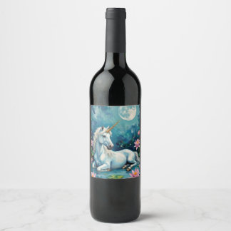 Unicorn Mystic Garden Vinflaska Etikett