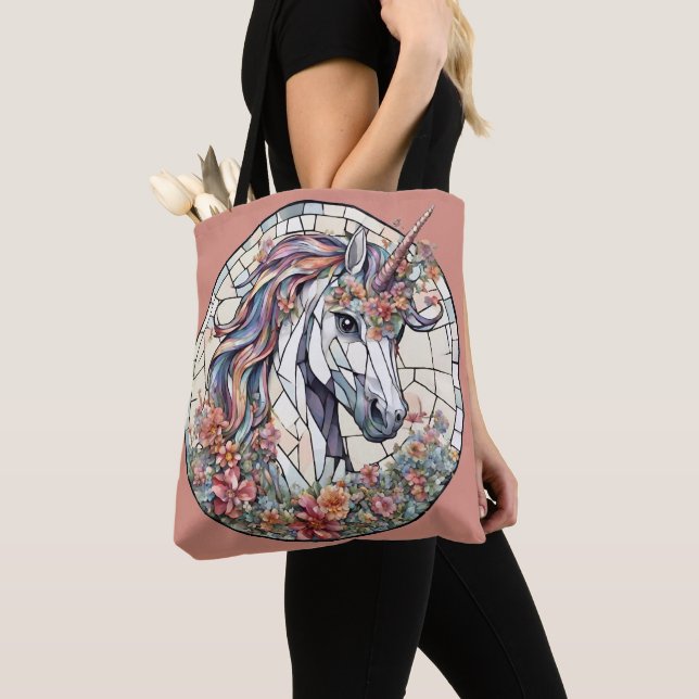 Unicorn Mythical Creature Animal Horse Tote Tygkasse (Närbild)