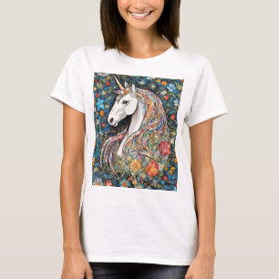Unicorn Mythical Floral Horse T Shirt