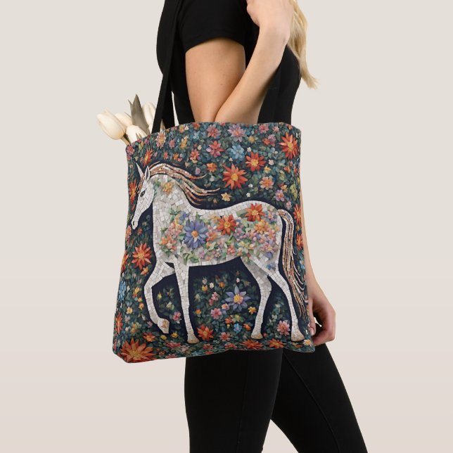Unicorn Mythical Horse Tote Tygkasse (Närbild)