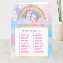 Unicorn Namn Game Birthday