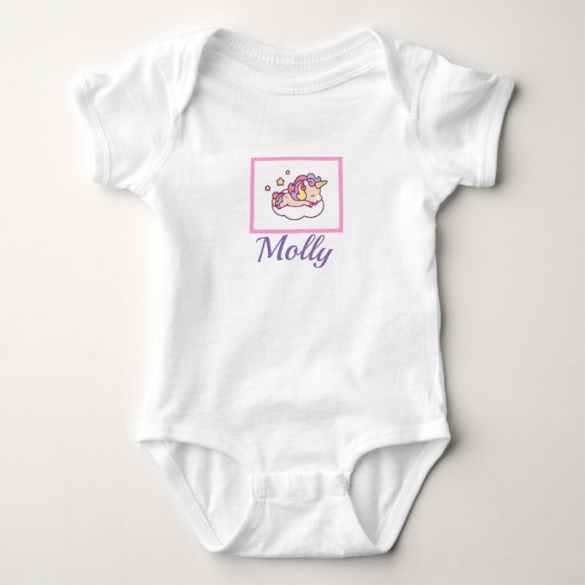 Unicorn NAMN Kawaii Onsie Sleeper Tröja (Framsida)