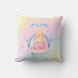 Unicorn Namn Nursery Kids Room Decor Rainbow Kudde