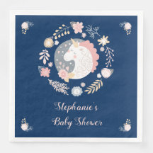Unicorn  & Navy Baby Shower Personlig