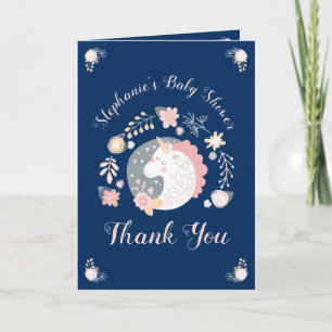 Unicorn & Navy Baby Shower Tack Kort