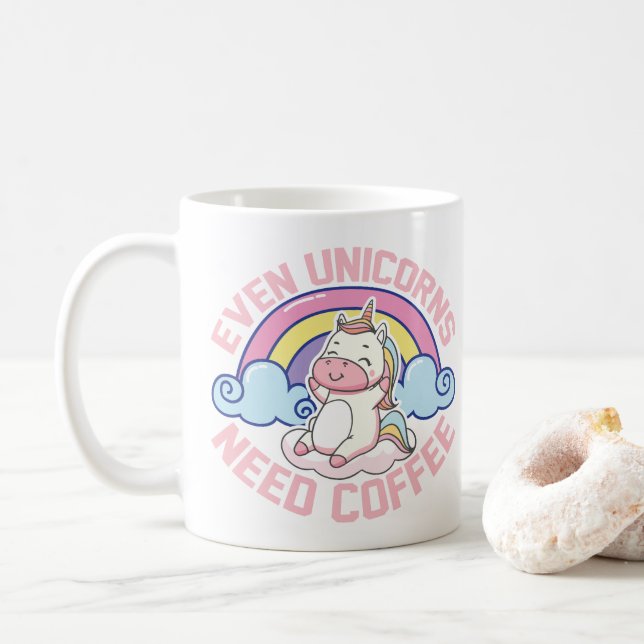 Unicorn Need Coffee Kaffemugg (Med munk)