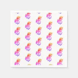 Unicorn Neon Pappersservett