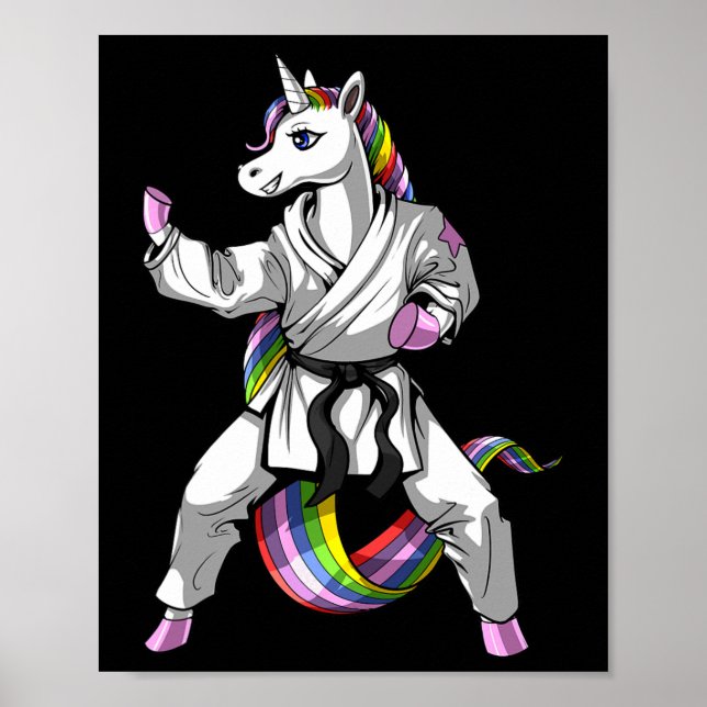 Unicorn Ninja Karate Martial Art Kickboxing Taekwo Poster (Framsidan)