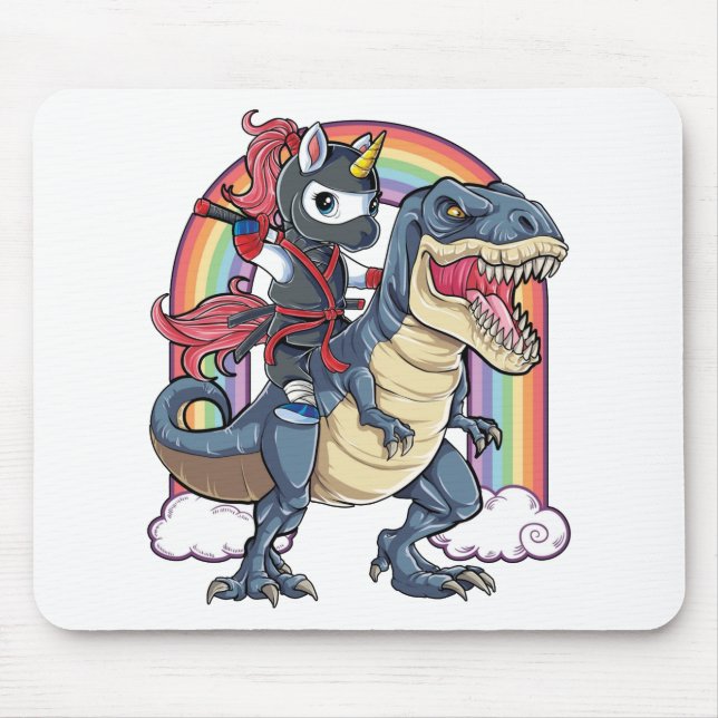 Unicorn Ninja Riding Dinosaur Musmatta (Framsidan)