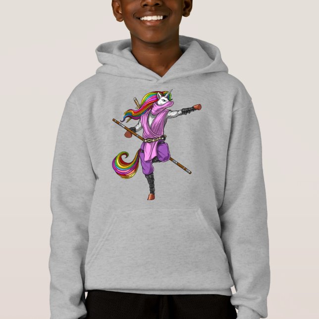 Unicorn Ninja Samurai T Shirt (Framsida)