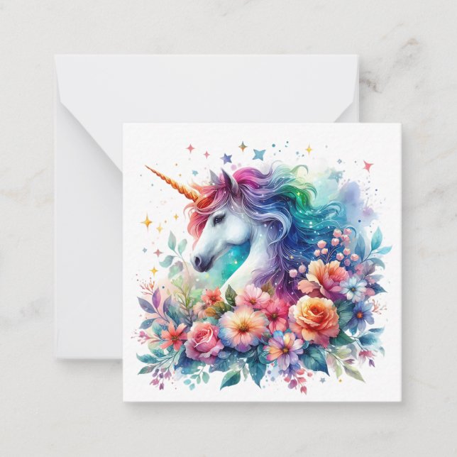 Unicorn Note-kort Anteckningskort (Framsida)