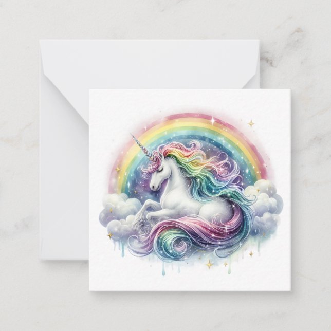 Unicorn Note-kort Anteckningskort (Framsida)