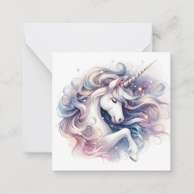 Unicorn Note-kort Anteckningskort (Framsida)