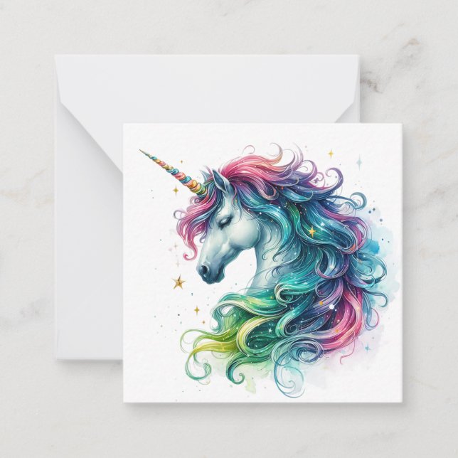 Unicorn Note-kort Anteckningskort (Framsida)