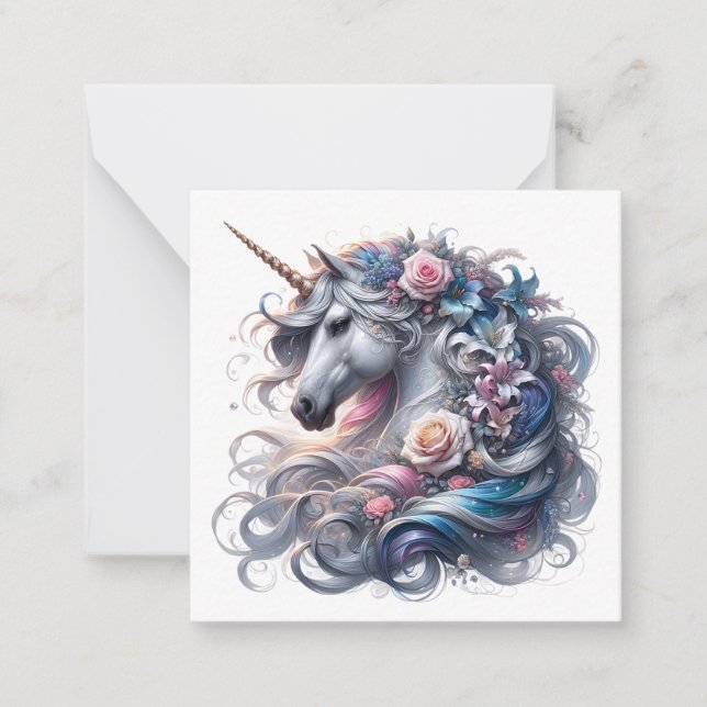 Unicorn Note-kort Anteckningskort (Framsida)