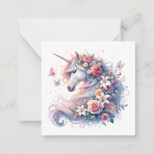 Unicorn Note-kort Anteckningskort (Framsida)