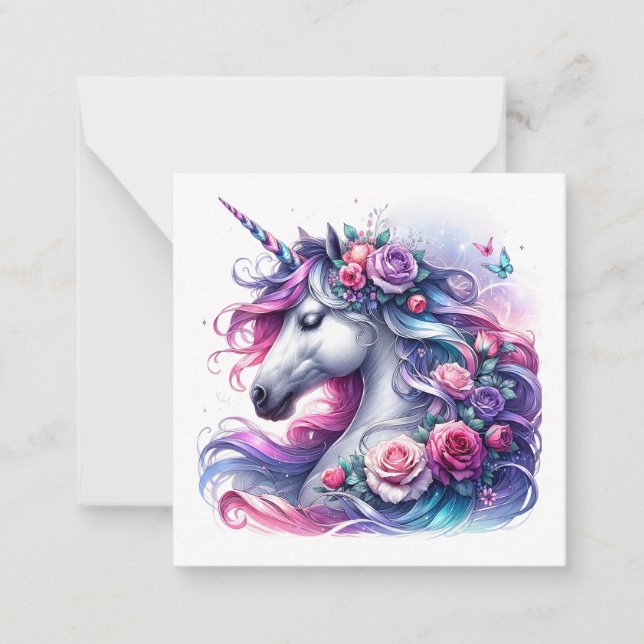Unicorn Note-kort Anteckningskort (Framsida)