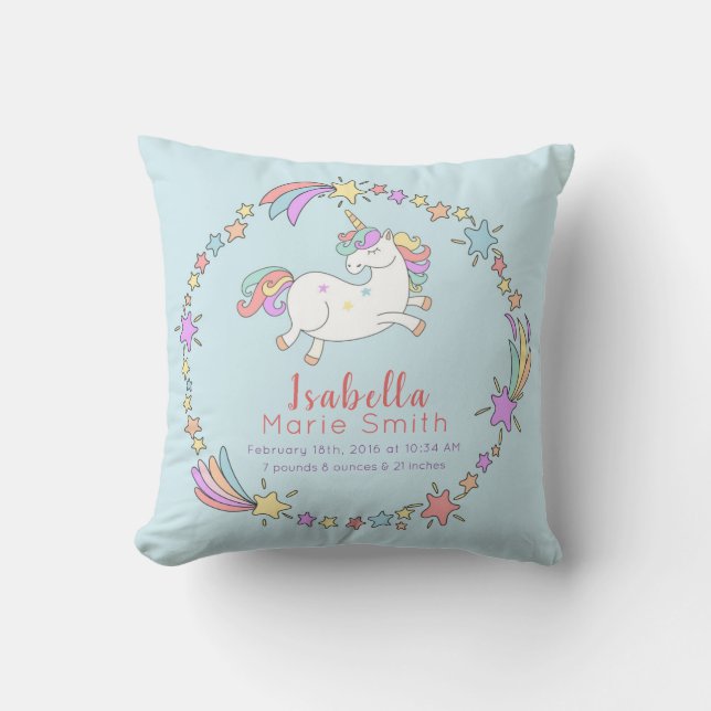 Unicorn Nursery Pillow Kudde (Framsida)