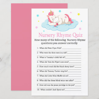 Unicorn Nursery Rhyme Quiz babyduschspel