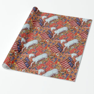 UNICORN- OCH ANTIQUE BLOMMIGT MOTIFS PRESENTPAPPER