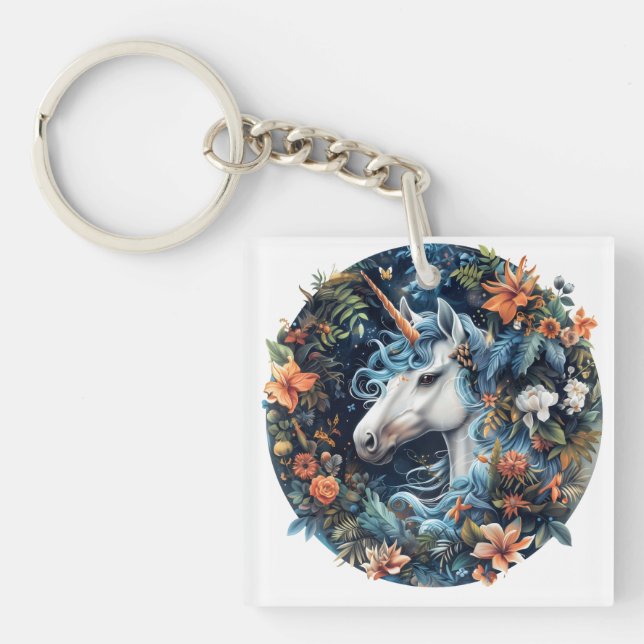 Unicorn- och blomsterfantasi-design (Framsidan)