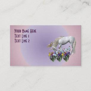 Unicorn och Butterflies Fantasy-Affärskort Visitkort