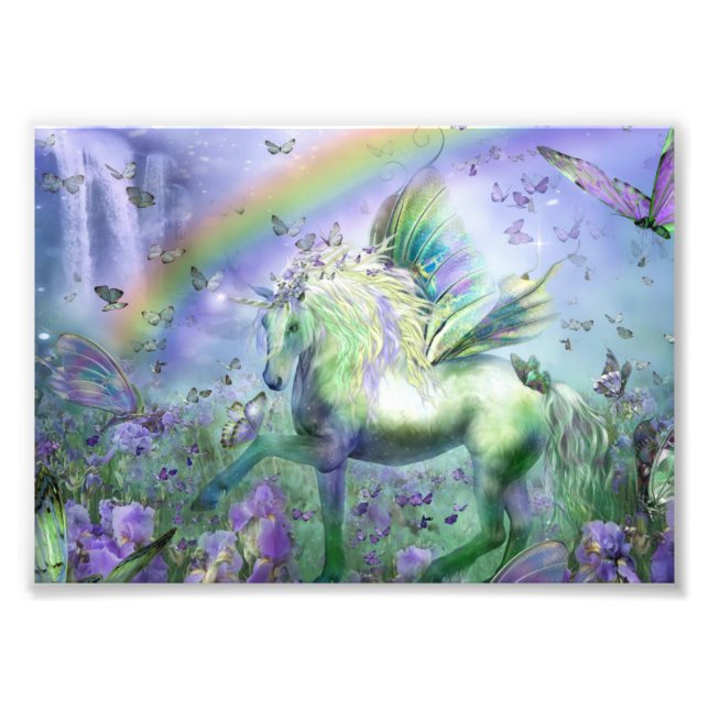 Unicorn och butterflies fototryck (Framsidan)