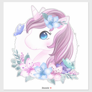 Unicorn och Butterflies Sticker Klistermärken