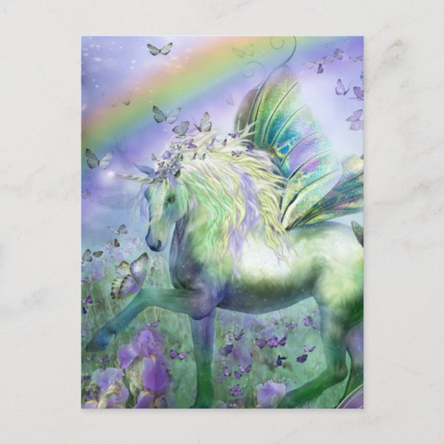 Unicorn och butterflies vykort (Framsida)