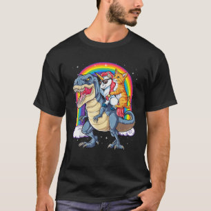 Unicorn och dosoaur, regnbåge och pojkar t shirt
