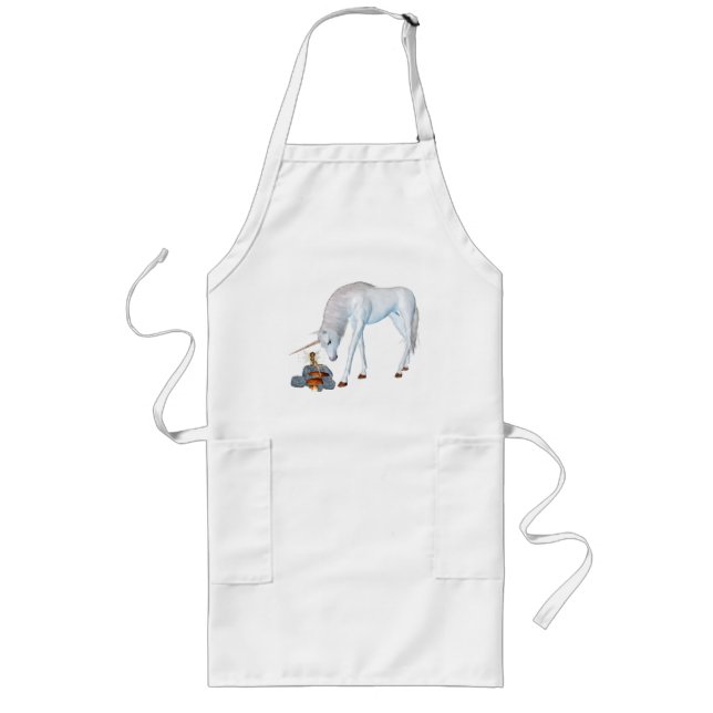 Unicorn och Fairy Apron Långt Förkläde (Framsidan)